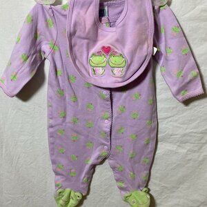 Little Me Lavender Sleeper w/ Bib